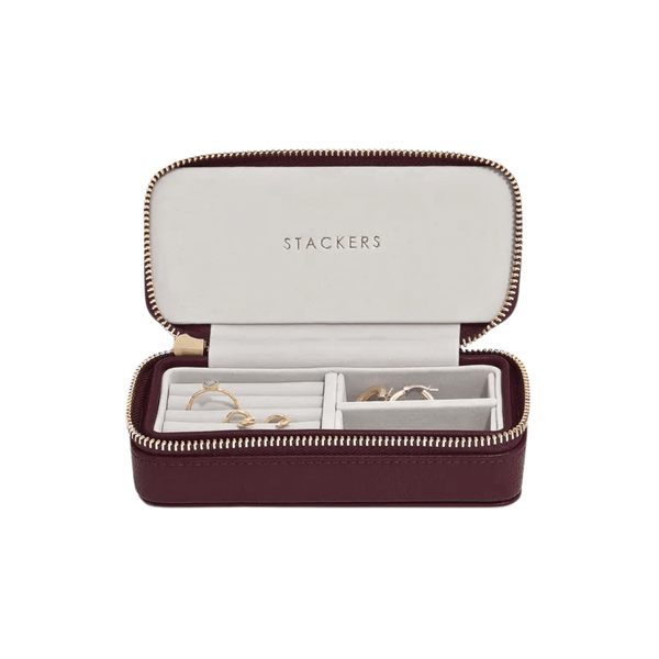 Schmuckschatulle zum Reisen | Dunkelrot