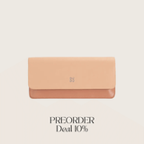 Cosmetic Bag Grained Leather | Dark Red & Gold