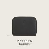 Cosmetic Bag Grained Leather | Dark Red & Gold
