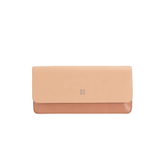 Cosmetic Bag Grained Leather | Dark Red & Gold