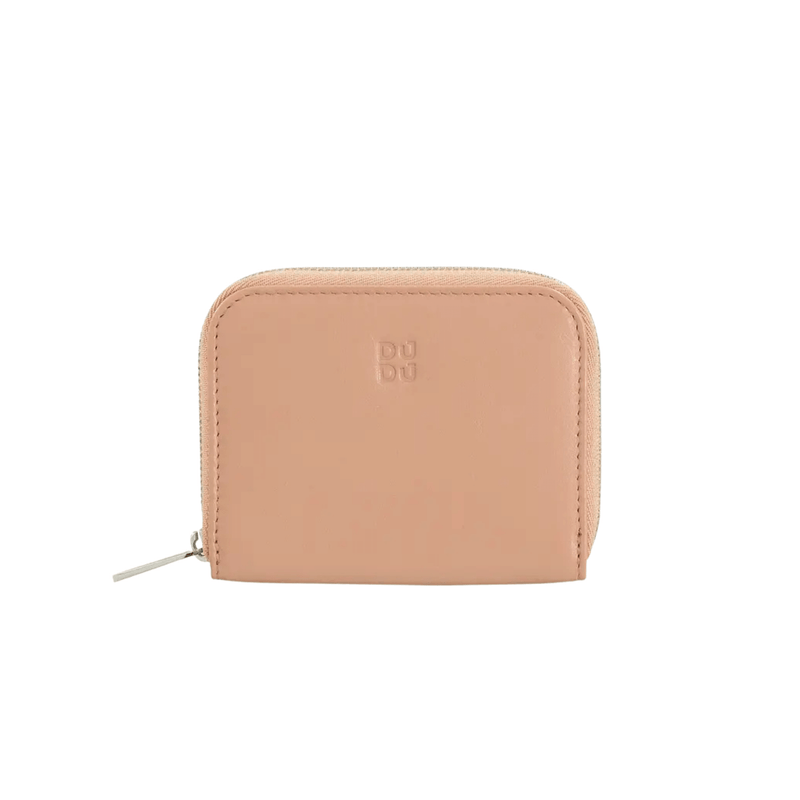 Cosmetic Bag Grained Leather | Dark Red & Gold