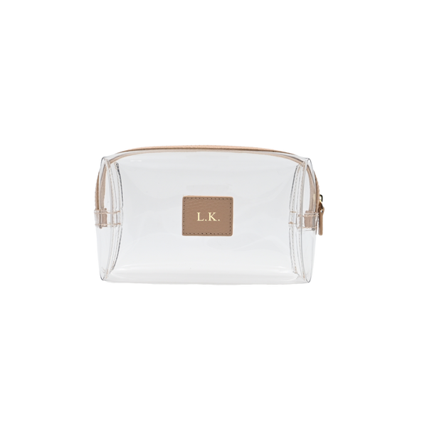 Cosmetic Bag Smooth Leather | Misty Rose & Gold
