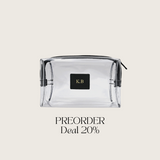 Kosmetiktasche genarbtes Leder | Schwarz & Gold – Vorbestellung