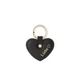 Keycharm Heart grained leather | Black & Gold