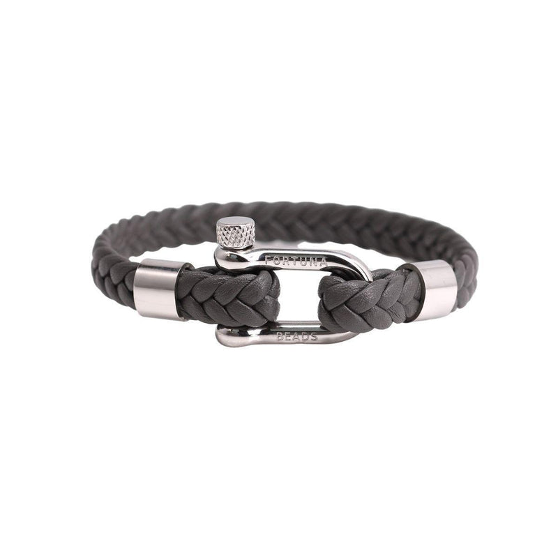 Nautical Men Leather Bracelet | Grey