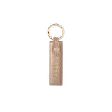 Keycharm Classic Grained Leather | Beige & Gold